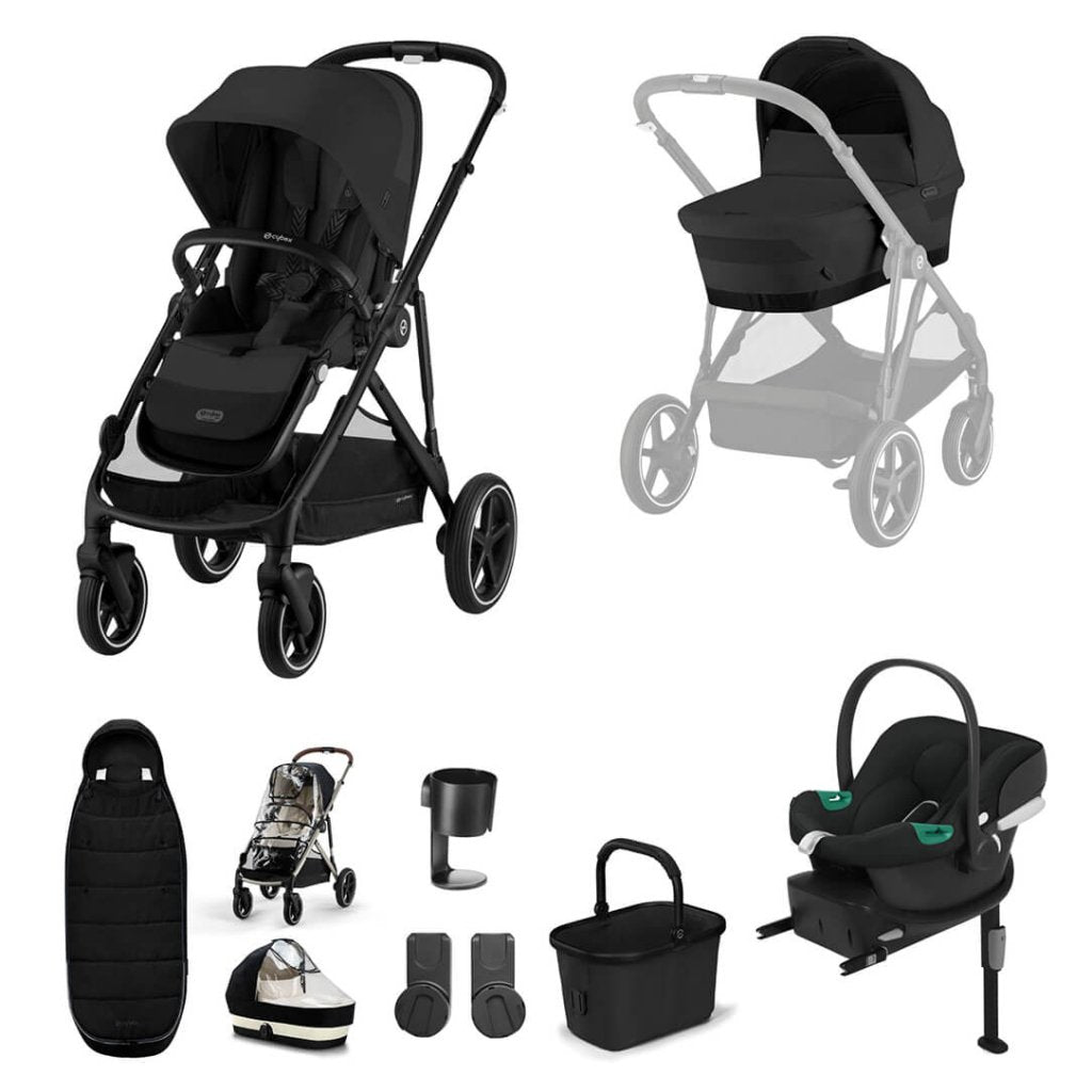 cybex gazelle bassinet overnight CYBEX Gazelle S Travel System Comfort Bundle With Gold Footmuff and ATON B2