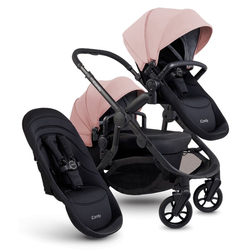 icandy double stroller ICANDY Orange 4 Double Pushchair Bundle with Second Seat Fabric