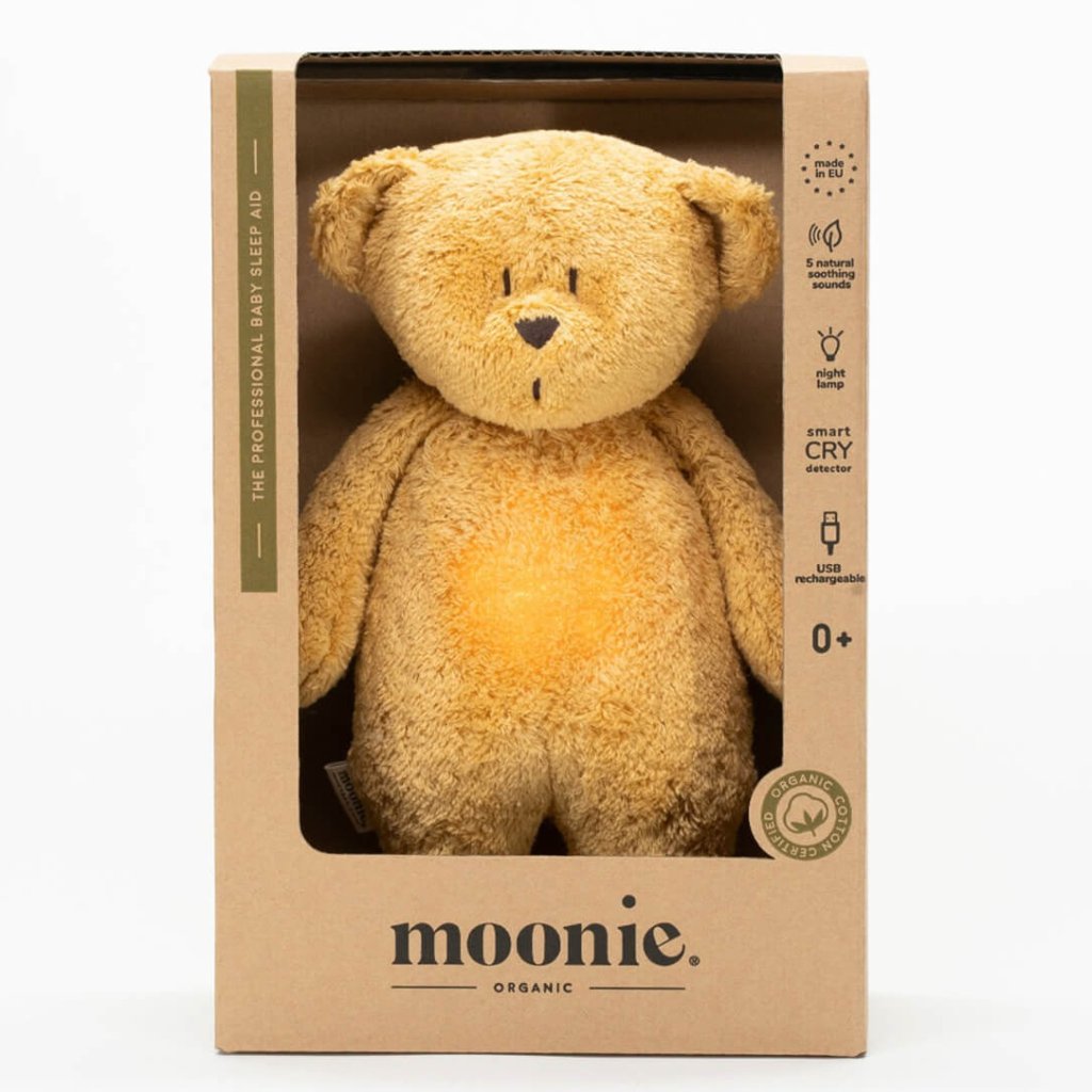 Bambinista-MOONIE-Decor-MOONIE Organic Humming Bear Nightlight - Honey Natur