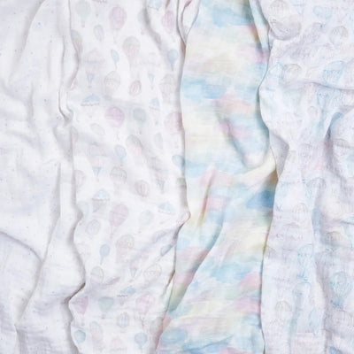 Bambinista-ADEN + ANAIS-Blankets-ADEN + ANAIS Cotton Muslin Swaddles 4 pack - Above the Clouds