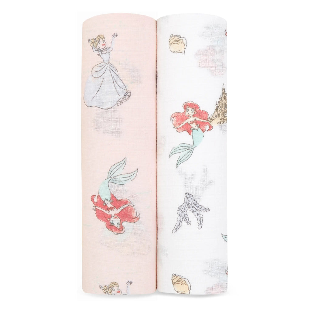 ADEN + ANAIS ESSENTIALS CLASSIC MUSLIN SWADDLE 2 PK Disney Princess