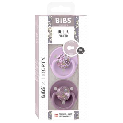Bambinista-BIBS-Accessories-BIBS X Liberty 2 Pack De Lux Chamomile Lawn Silicone One Size Mauve Mix