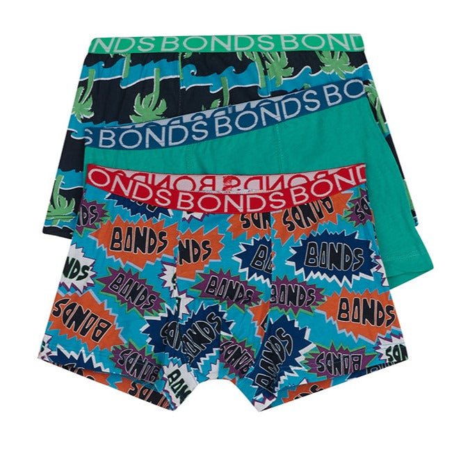 BONDS Boys 3 Pack Trunk Underwear - Kapow Logo – Bambinista
