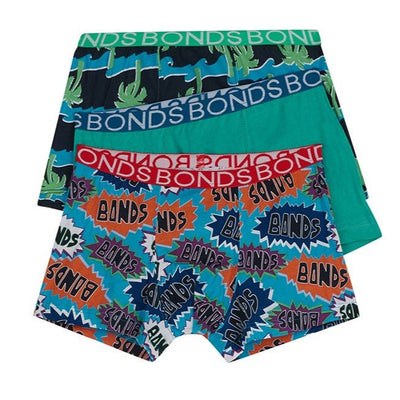 Bambinista-BONDS-Bottoms-BONDS Boys 3 Pack Trunk Underwear - Kapow Logo