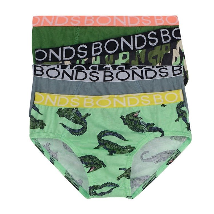 BONDS Boys 4 Pack Brief Underwear - Charlie Croc – Bambinista