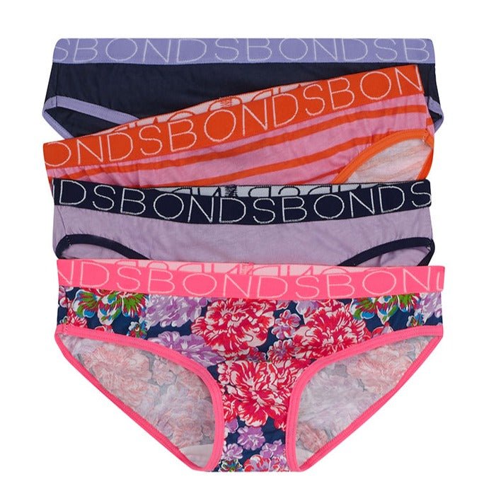 BONDS Girls 4 Pack Bikini Underwear - Firework Floral – Bambinista