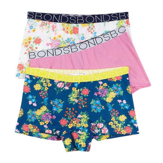 BONDS Girls Multi 3 Pack Shortie Underwear - Garden Florals – Bambinista