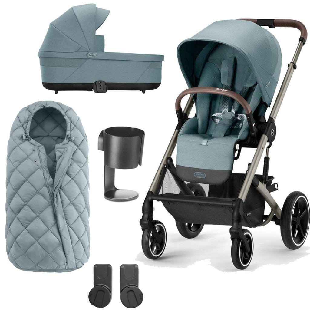 cybex balios sky blue CYBEX BALIOS S Travel System Essential Bundle with Snogga