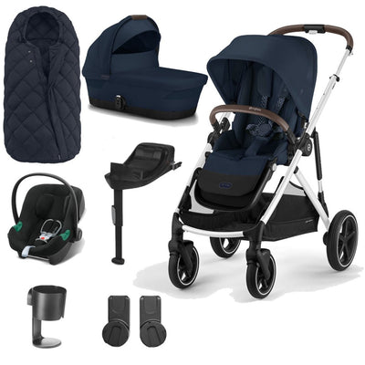 Bambinista-CYBEX-Travel-CYBEX Gazelle S Travel System (7 Piece) Comfort Bundle With Snogga and ATON B2 I-SIZE - Ocean Blue (2023 New Generation)