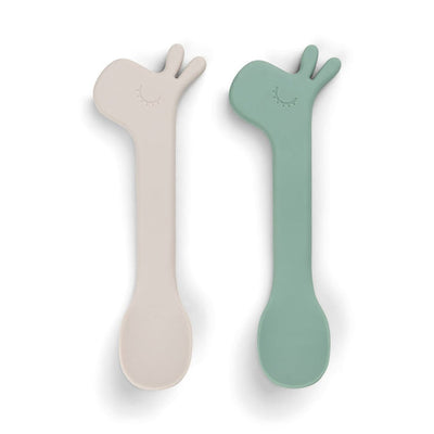 Bambinista-DONE BY DEER-Tableware-DONE BY DEER Silicone Spoon 2-pack Lalee Green