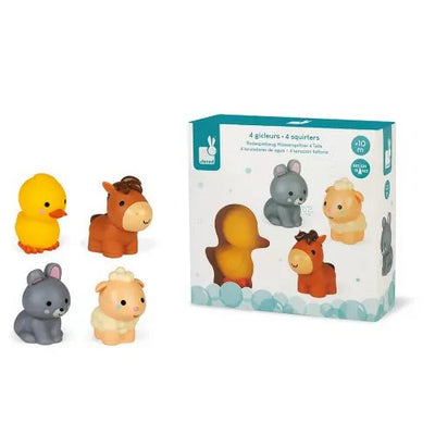Bambinista-Janod-Toys-Janod 4 Farm Animals Squirters Bath Toys