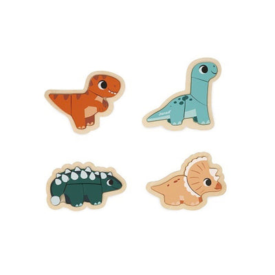 Bambinista-Janod-Toys-Janod Set of 4 Progressive Dinosaur Puzzles - Set of 2, 3, 4 and 5 Piece Puzzles for Little Hands
