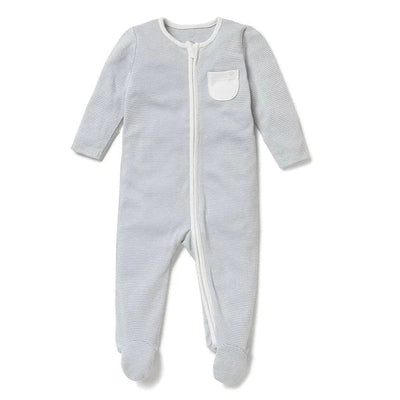 Bambinista-MORI-Pyjamas-MORI Clever Zip Sleepsuit - Blue Stripe