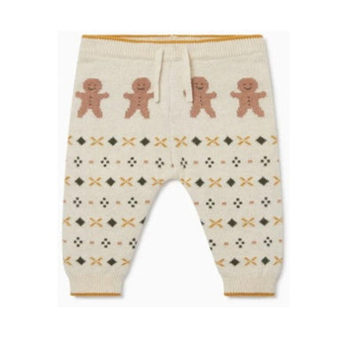 Bambinista-MORI-Bottoms-MORI Knitted Gingerbread Joggers - Oat & Gingerbread