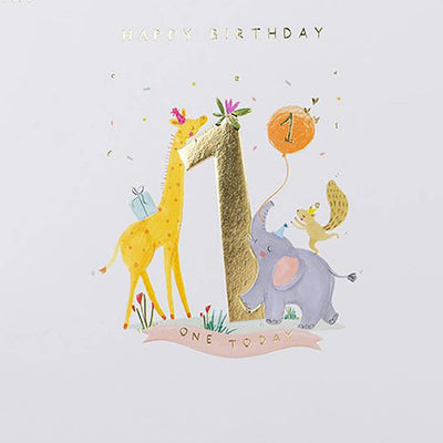 Bambinista-PAPERLINK-Gift Cards-PAPERLINK Sunbeam 1st Birthday Animal Birthday Card