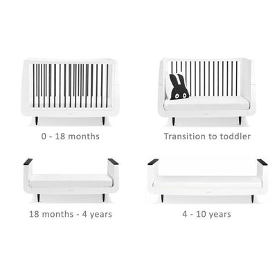 Bambinista-SNUZ-Furniture-SnuzKot Skandi 2 Piece Nursery Furniture Set - Mono