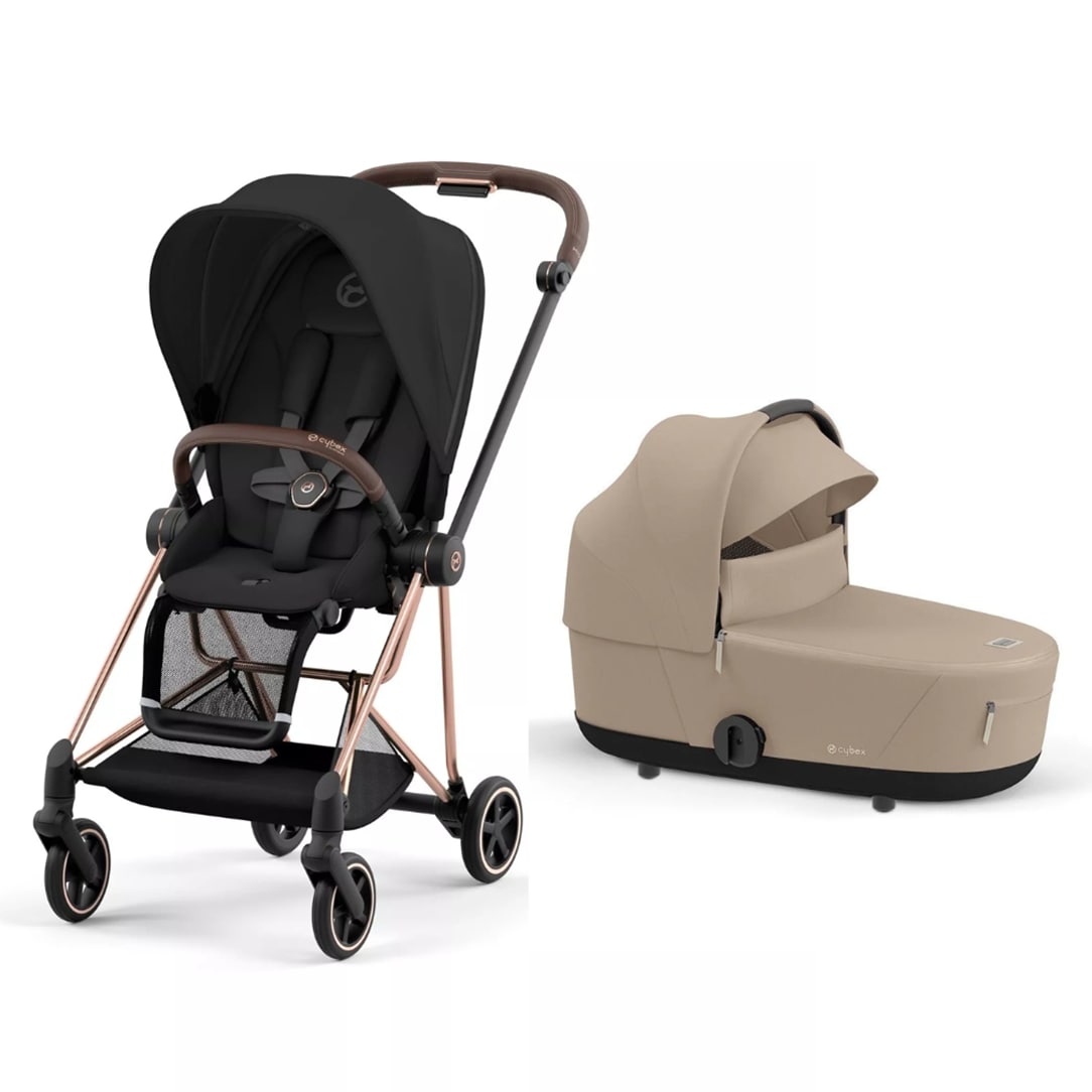 EX DISPLAY CYBEX Mios Stroller Black with Beige Carrycot