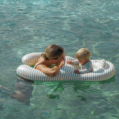 SUNNYLIFE Float Together Baby Seat EU Duck Sage Stripe