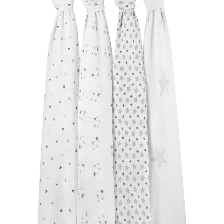 Bambinista-ADEN + ANAIS-Blankets-ADEN + ANAIS Cotton Muslin Swaddles 4 pack - Twinkle