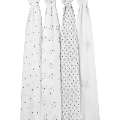 Bambinista-ADEN + ANAIS-Blankets-ADEN + ANAIS Cotton Muslin Swaddles 4 pack - Twinkle