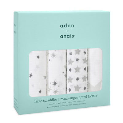 Bambinista-ADEN + ANAIS-Blankets-ADEN + ANAIS Cotton Muslin Swaddles 4 pack - Twinkle