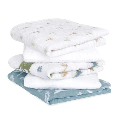 Bambinista-ADEN + ANAIS-Blankets-ADEN + ANAIS Essential 5 Pack Cotton Muslin Squares - Dino Jungle