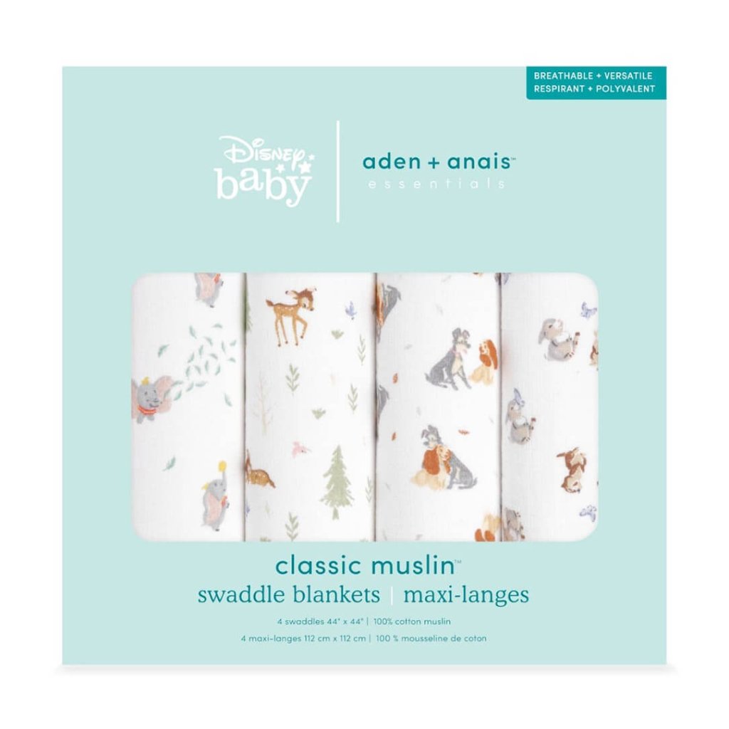Bambinista-ADEN + ANAIS-Blankets-ADEN + ANAIS Essential Muslin 4 Pack Swaddle Blanket - Disney+ Friends