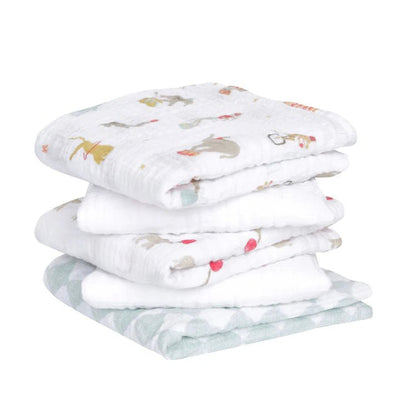 Bambinista-ADEN + ANAIS-Blankets-ADEN + ANAIS Essentials 5 Pack Cotton Muslin Squares - Elephant Circus