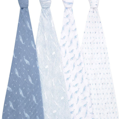 Bambinista-ADEN + ANAIS-Blankets-ADEN + ANAIS Muslin Squares - Muslin Swaddles - Oceanic - 4 Pack