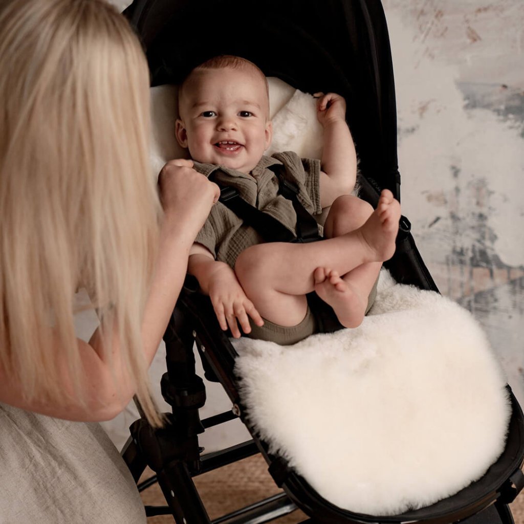 BAA BABY Sheepskin Buggy Style Liner Ivory Shorn Hair – Bambinista