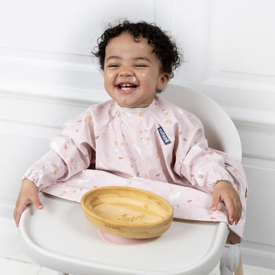 Bambinista - BIBADO - Tableware - Bibado Bamboo Suction Bowl: Botanical Bunnies - Pink