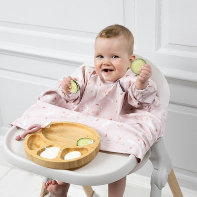 Bambinista - BIBADO - Tableware - Bibado Bamboo Suction Divider Plate - Botanical Bunnies - Pink