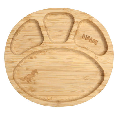 Bambinista - BIBADO - Tableware - Bibado Bamboo Suction Divider Plate - Dino Roar - Blue