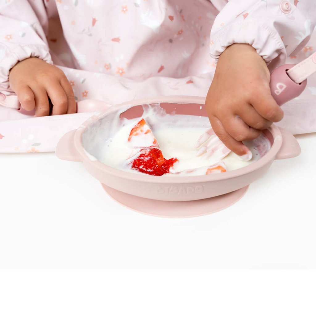 Bambinista - BIBADO - Tableware - Bibado Botanical Bunnies Coverall Weaning Bib - Pink