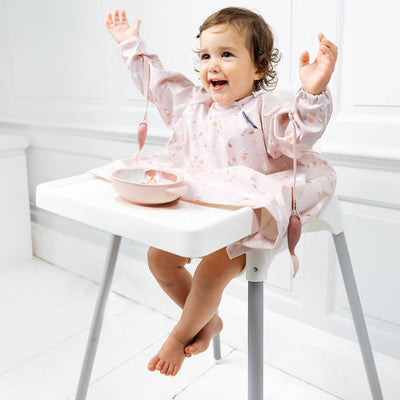 Bambinista - BIBADO - Tableware - Bibado Botanical Bunnies Coverall Weaning Bib - Pink