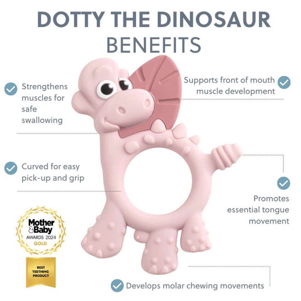 Bambinista - BIBADO - Tableware - Bibado Sensory Teether Dotty the Dinosaur Mist - Pink