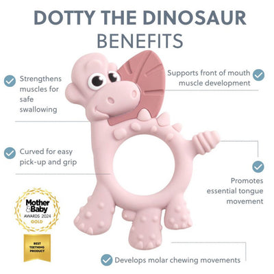 Bambinista - BIBADO - Tableware - Bibado Sensory Teether Dotty the Dinosaur Mist - Pink