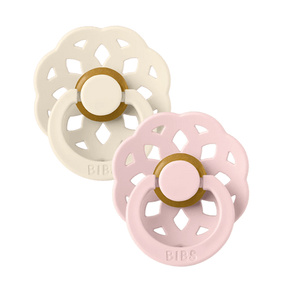 Bambinista-BIBS-Accessories-BIBS Boheme 2 Pack Latex Round Pacifier - Ivory / Blossom