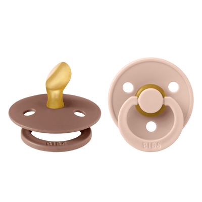 Bambinista - BIBS - Accessories - BIBS Colour 2 Pack Latex Anatomical Pacifier - Blush / Woodchuck