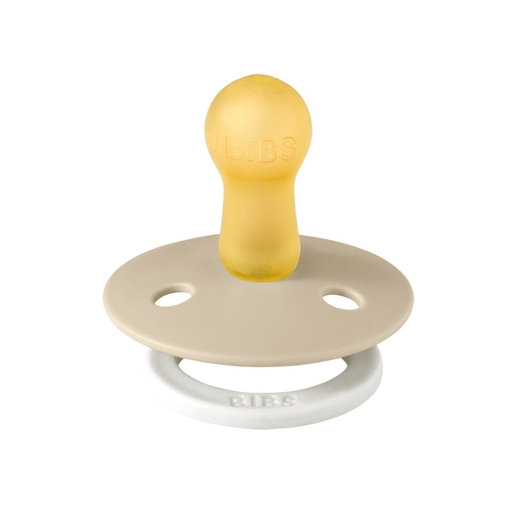 Round Pacifer BIBS Colour 2 PACK Glow Latex Round Pacifier - Vanilla / Dark Oak ...