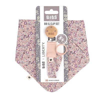 Bambinista-BIBS-Accessories-BIBS X Liberty Bandana Bib & Clip Set Eloise Blush