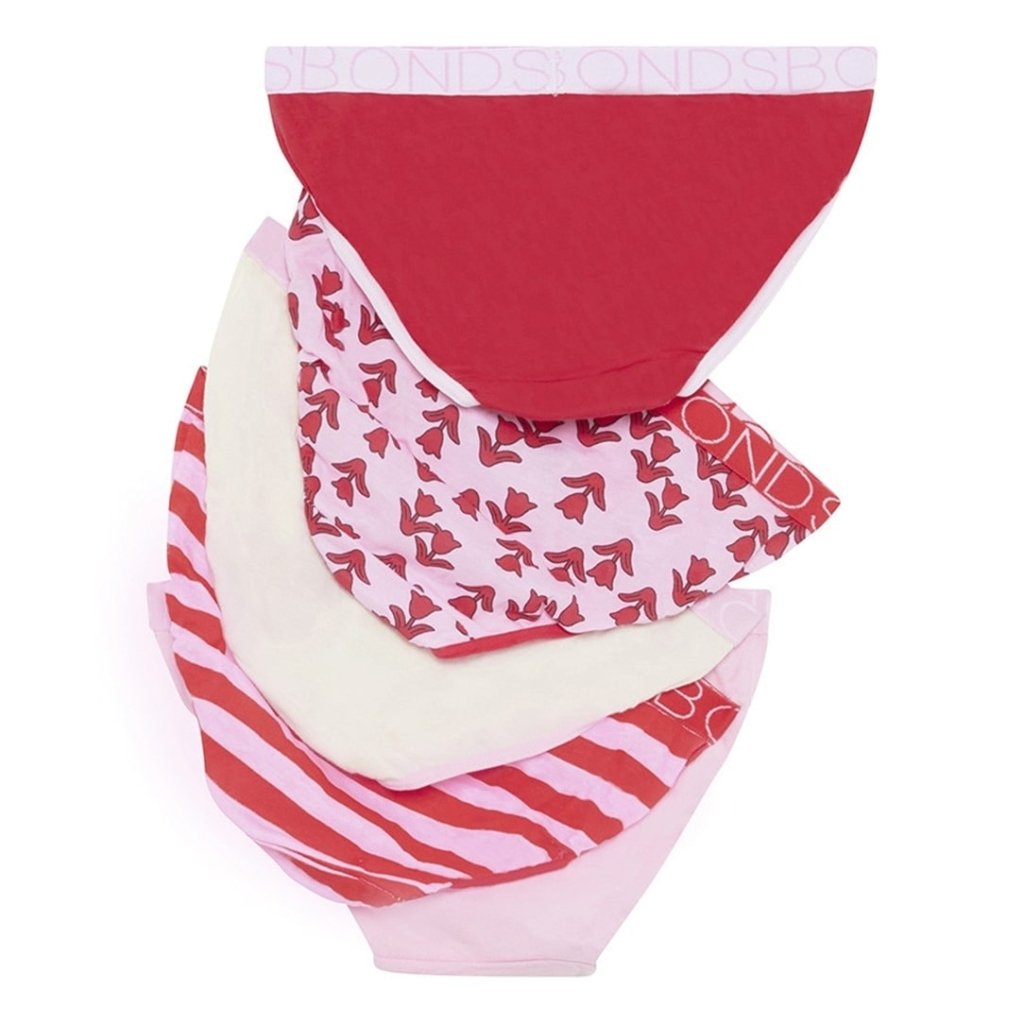 Bambinista - BONDS - Underwear - BONDS Girls Underwear Bikini 5 Pack - Gumball Pink Stripe