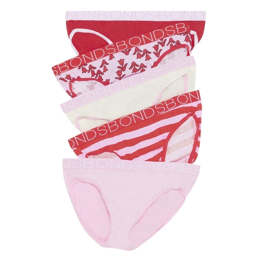 Bambinista - BONDS - Underwear - BONDS Girls Underwear Bikini 5 Pack - Gumball Pink Stripe