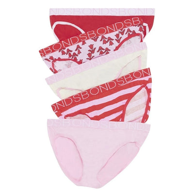 Bambinista - BONDS - Underwear - BONDS Girls Underwear Bikini 5 Pack - Gumball Pink Stripe