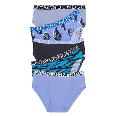 Bambinista-BONDS-Bottoms-BONDS Kids Underwear Boys Brief 5 Pack - Leo Leopard