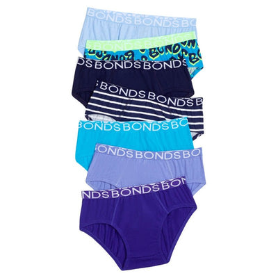 Bambinista-BONDS-Bottoms-BONDS Kids Underwear Boys Briefs 7 Pack - Logo Motion