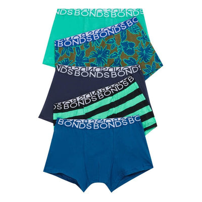 Bambinista-BONDS-Bottoms-BONDS Kids Underwear Boys Trunks 5 Pack - Leafy Tropical