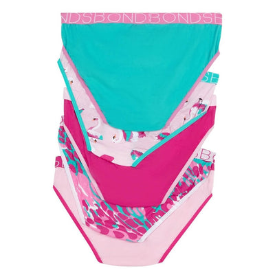 Bambinista-BONDS-Bottoms-BONDS Kids Underwear Girls Bikini 5 Pack - Disco Leopard