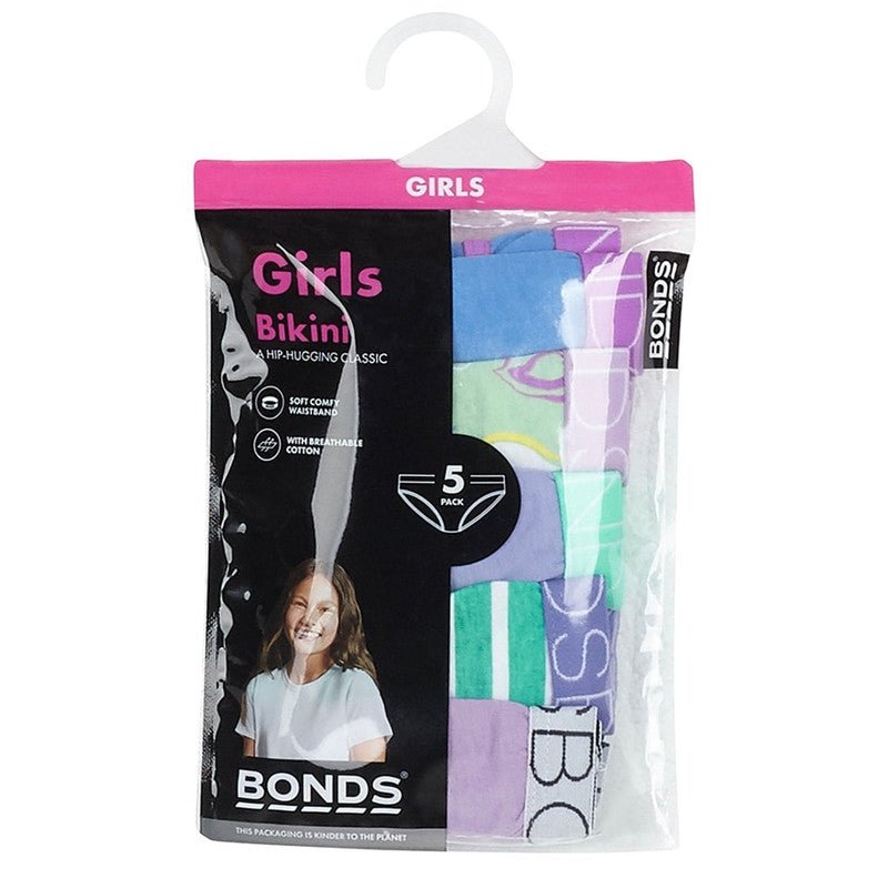 Bambinista-BONDS-Bottoms-BONDS Kids Underwear Girls Bikini 5 Pack - Gardenia Lane
