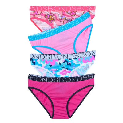 Bambinista-BONDS-Bottoms-BONDS Kids Underwear Girls Bikini Brief 4 Pack - Fly By Butterfly